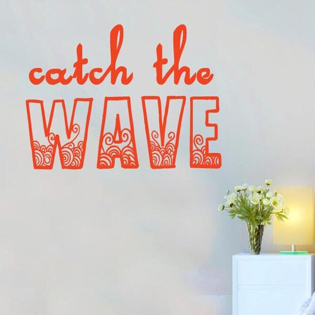 Catch The Wave Wall Sticker 17 Stories Colour: Orange, Size: Large on Productcaster.