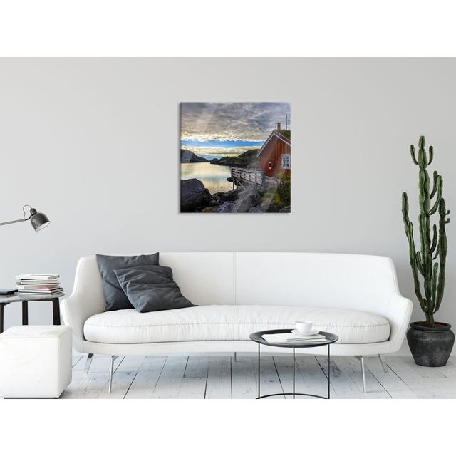 Sunrise at a Norwegian Fjord - Unframed Photograph on Glass Union Rustic Size: 60cm H x 60cm W x 0.4cm D on Productcaster.