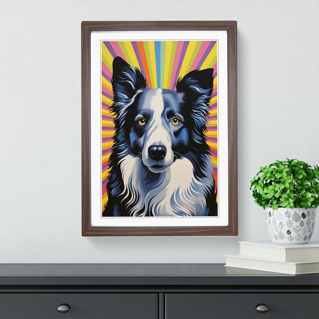 Border Collie Op No.3 - Single Picture Frame Print on Wood Marlow Home Co. Size: 34cm H x 25cm W x 2cm D, Frame Colour: Walnut Framed on Productcaster.