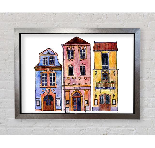 Town Houses In Paris Framed Print Ophelia & Co. Size: 84.1cm H x 118.9cm W x 3.4cm D, Format: Silver Framed Paper on Productcaster.