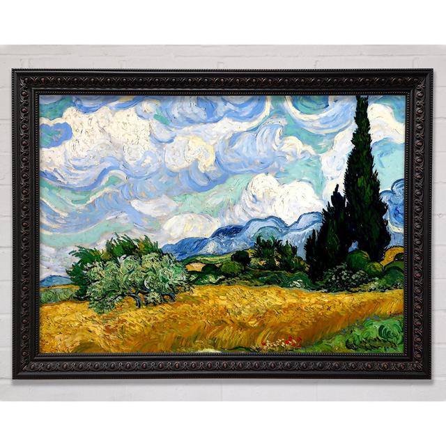 Van Gogh Wheat Field With Cypresses Framed Print - Picture Frame Graphic Art on Canvas ClassicLiving Size: 29.7cm H x 42cm W x 3cm D, Format: Black Wa on Productcaster.