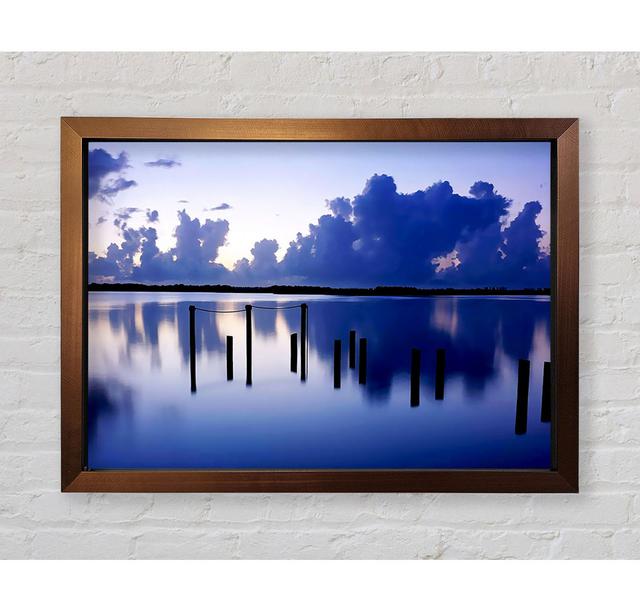 Tranquil Blue Lake Gerahmter Druck Wandkunst Haus am Meer Format: Poster mit schwarzem Rahmen, Größe: 42 cm H x 59,7 cm B x 3,4 cm T on Productcaster.