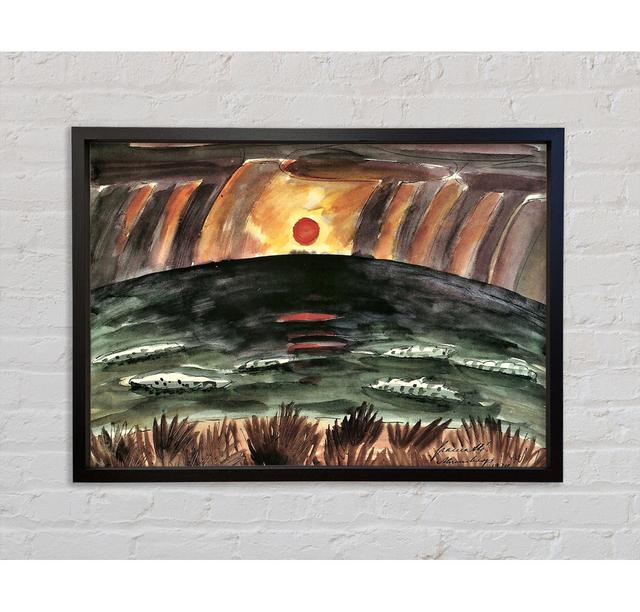 Walter Gramatte Sunset Framed Print Rosalind Wheeler Size: 100.1cm H x 141.4cm W x 3.3cm D, Format: Walnut Framed Canvas on Productcaster.