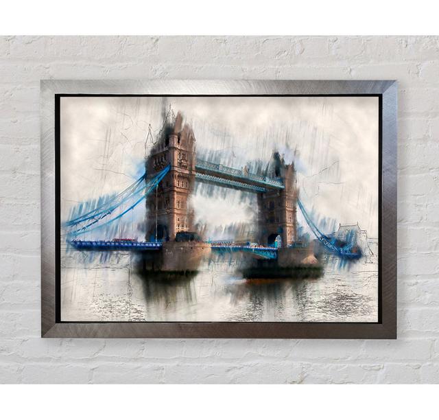 Tower Bridge Watercolour - Single Picture Frame Art Prints Bright Star Size: 59.7cm H x 84.1cm W x 3.4cm D on Productcaster.