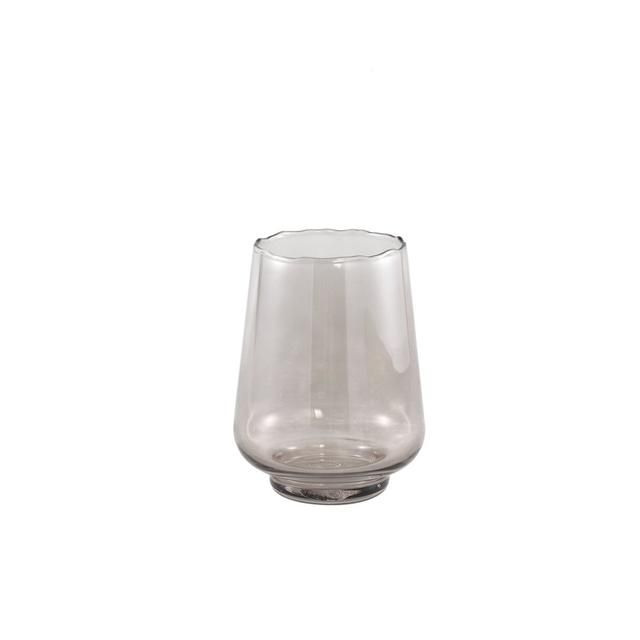 Glass Tealight Holder Metro Lane Colour: Grey, Size: 16cm H x 12cm W x 12cm D on Productcaster.