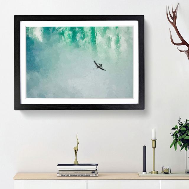 Eagle Flying over Niagara Falls - Picture Frame Graphic Art Print East Urban Home Frame Option: Black Framed, Size: 48cm H x 65cm W x 2cm D on Productcaster.