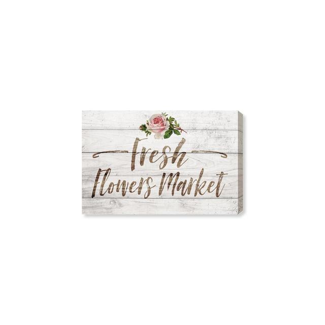 Fresh Flowers Market by Oliver Gal - Wrapped Canvas Typography Print East Urban Home Size: 61cm H x 91cm W on Productcaster.