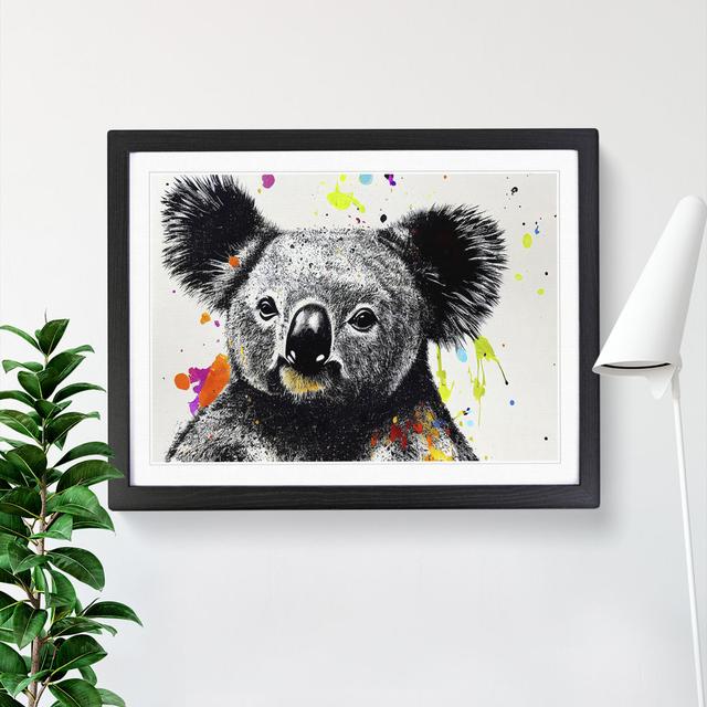 Koala Bear Splash Vol.2 Abstract - Single Picture Frame Print Marlow Home Co. Frame Colour: Black Framed, Size: 25cm H x 34cm W x 2cm D on Productcaster.