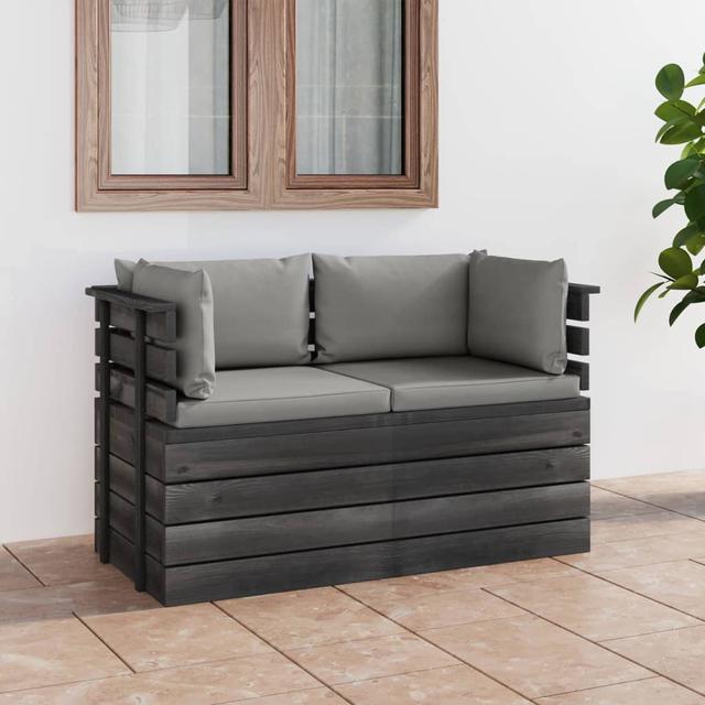 Gartensofa Jenri mit Kissen 17 Stories Farbe (Bezug): Grau on Productcaster.