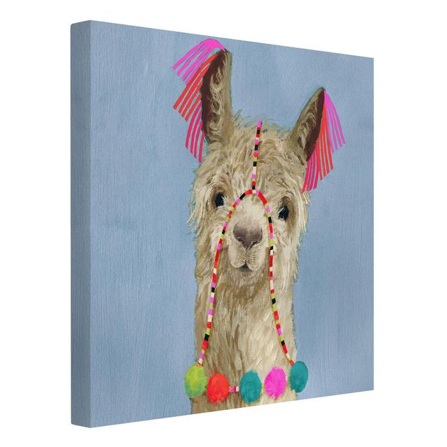 Llama with Jewelery IV - Wrapped Canvas Painting Isabelle & Max Size: 70cm H x 70cm W on Productcaster.