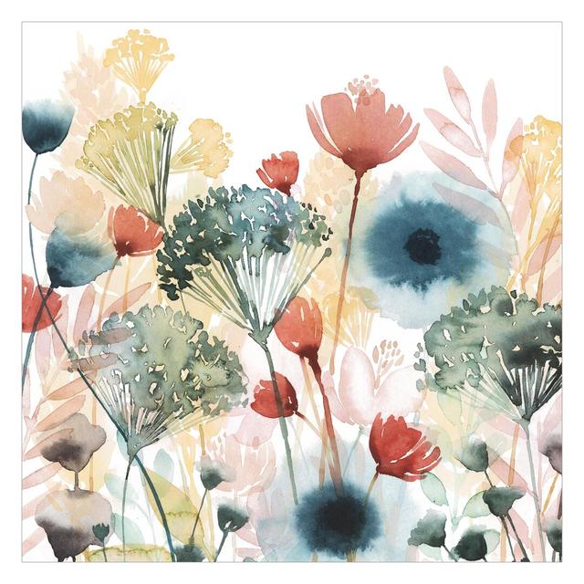 Wild Flowers in Summer I 3.36m x 3.36m Textured Matte Peel & Stick Wall Mural East Urban Home on Productcaster.