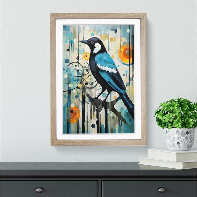 Magpie Dadaism - Single Picture Frame Print on Wood Marlow Home Co. Format: Oak Framed, Size: 64cm H x 46cm W x 2cm D on Productcaster.