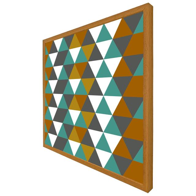 Figueroa Autumn Geometric Triangles - Print George Oliver Format: Oak Framed, Size: 51cm H x 51cm W x 4cm D on Productcaster.