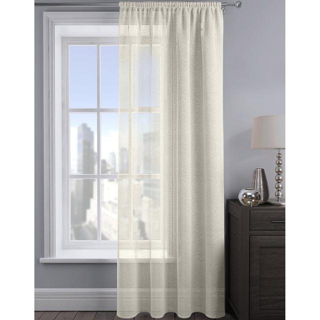 Pinchas Polyester Semi Sheer Curtain Panel 17 Stories Curtain Colour: Cream, Panel Size: 54cm Width x 72cm Drop on Productcaster.