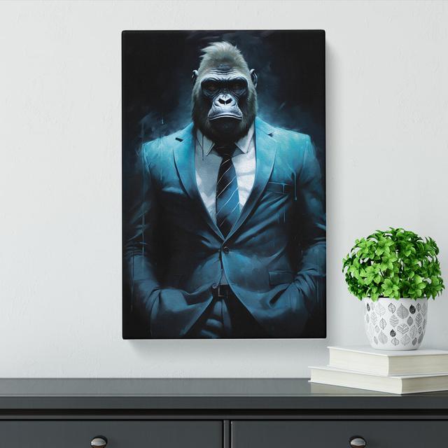 Gorilla in a Suit Painting No.7 Happy Larry Size: 76cm H x 50cm W x 3cm D on Productcaster.