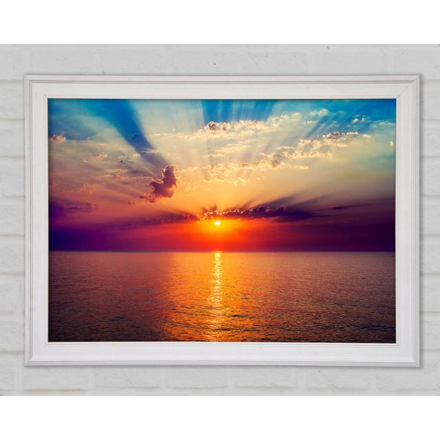 Sunrays Over The Ocean Framed Print Bright Star Size: 84.1cm H x 118.9cm W x 1.5cm D on Productcaster.