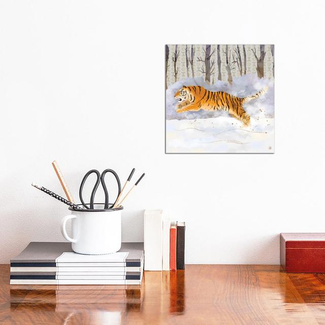 Siberian Tiger Running In The Snow by Andreea Dumez - Wrapped Canvas Graphic Art Alpen Home Size: 30.48cm H x 30.48cm W x 1.91cm D on Productcaster.