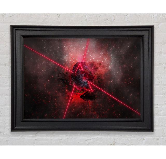 Red Lazer Triangle Framed Print Ivy Bronx Size: 84.1cm H x 142.2cm W x 8cm D on Productcaster.