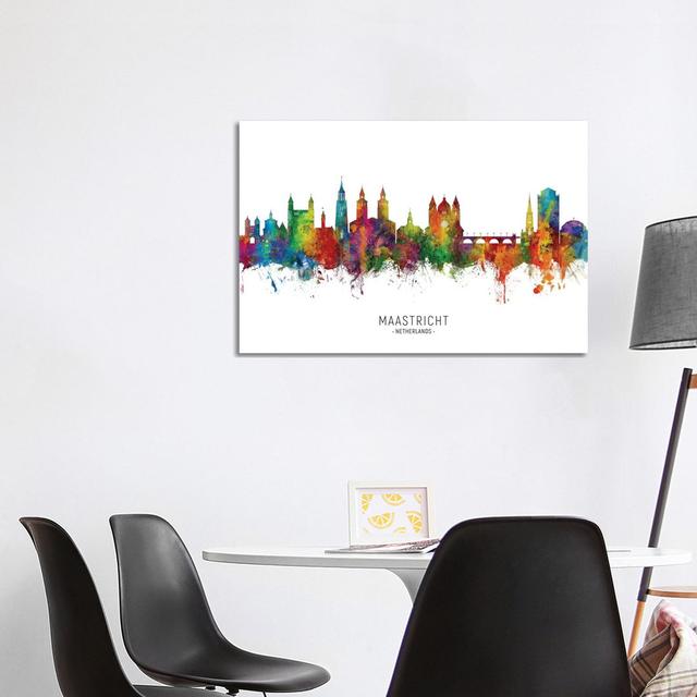 Maastricht Netherlands Skyline by Michael Tompsett - Wrapped Canvas Graphic Art Latitude Run Size: 66.04cm H x 101.6cm W x 3.81cm D on Productcaster.