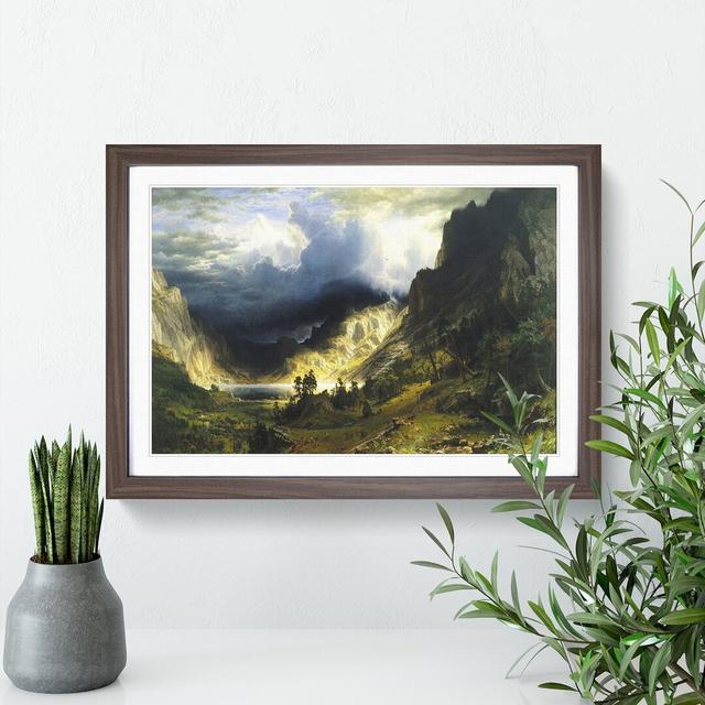 A Storm in the Rocky Mountains by Albert Bierstadt - Picture Frame Painting East Urban Home Size: 48cm H x 65cm W x 2cm D, Frame Option: Walnut Framed on Productcaster.