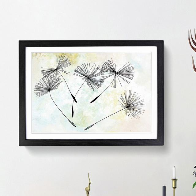 Dandelion Seeds in Abstract - Picture Frame Painting Print East Urban Home Size: 27cm H x 36cm W x 2cm D, Frame Option: Black Framed on Productcaster.