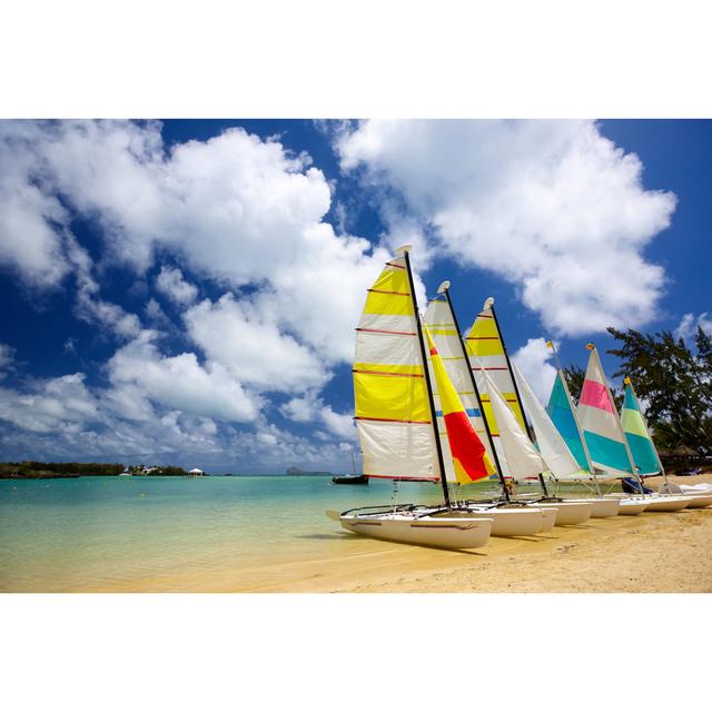 Mauritius Beach by Dibrova - Wrapped Canvas Photograph House of Hampton Size: 20cm H x 30cm W x 3.8cm D on Productcaster.