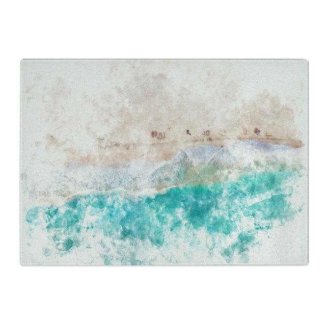 Tempered Glass Cancun Beach in Mexico Chopping Board East Urban Home Size: 28.5 cm x 39 cm on Productcaster.