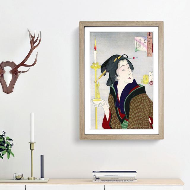 Geisha by Tsukioka Yoshitoshi - Picture Frame Painting Print East Urban Home Size: 65cm H x 48cm W x 2cm D, Frame Option: Oak Framed on Productcaster.