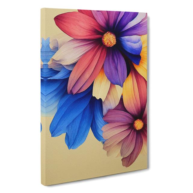 Exquisite Watercolour Flowers No.2 - Wrapped Canvas Graphic Art Marlow Home Co. Size: 50cm H x 35cm W x 3cm D on Productcaster.