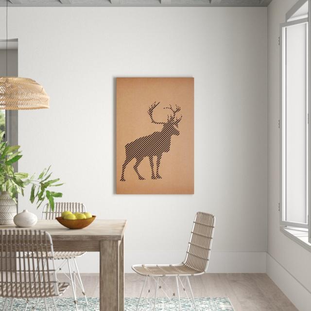 'Standing Stag Wild Life' Graphic Art Print on Canvas East Urban Home Size: 121.9 cm H x 81.3 cm W on Productcaster.