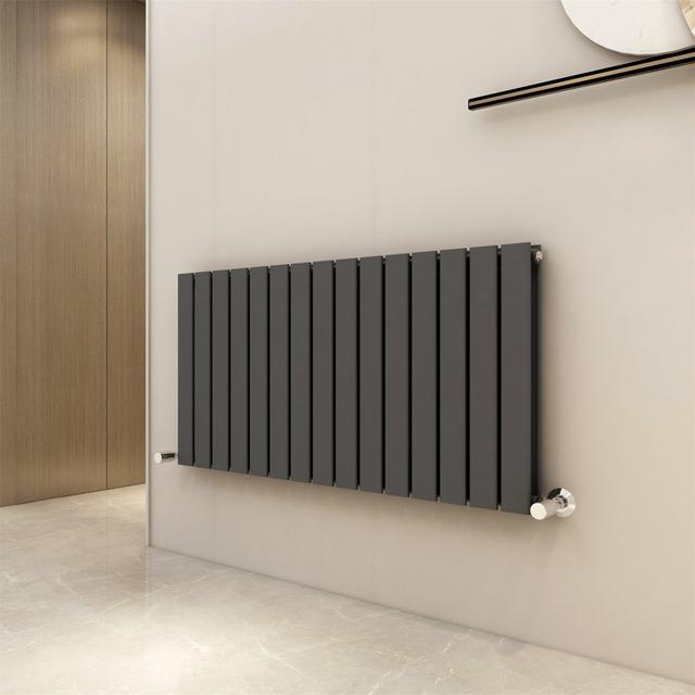 Bonilla Vertical Flat Panel Radiator Belfry Heating Radiator Colour: Grey, Size: 60cm H x 102cm W on Productcaster.