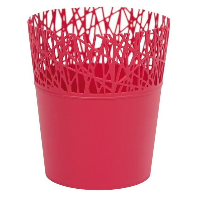 Carlana Plastic Plant Pot 17 Stories Size: 18.2cm H x 16cm W x 16cm D, Colour: Pink on Productcaster.