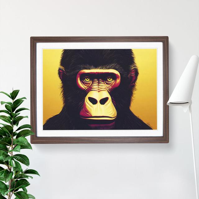 XH1022-6096X Modern Gorilla Art Vol.3 - Single Picture Frame Print 17 Stories Frame Colour: Walnut, Size: 34cm H x 46cm W on Productcaster.