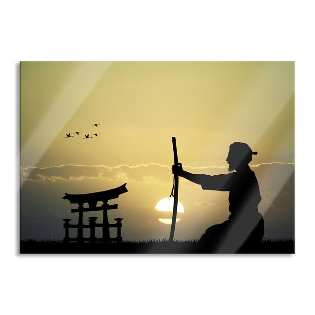 Ungerahmtes Foto auf Glas "Samurai Master in Front of the Horizon" Brayden Studio Größe: 40 cm H x 60 cm B x 0,4 cm T on Productcaster.