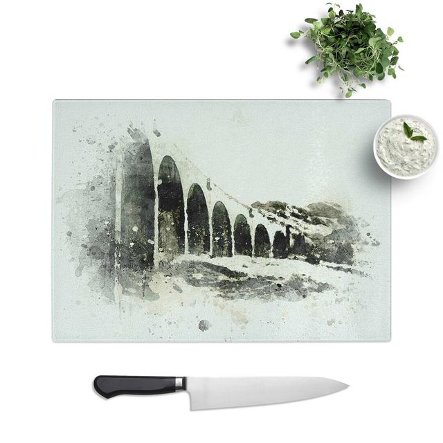 Glass Glenfinnan Viaduct in Scotland in Abstract Chopping Board East Urban Home Size: 28.5 cm W x 20 cm L on Productcaster.