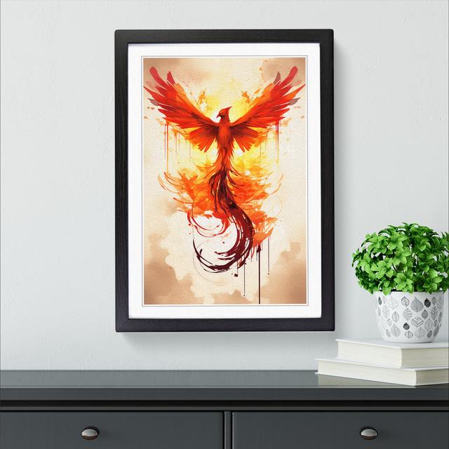 Phoenix Minimalism No.2 - Single Picture Frame Print on Wood Marlow Home Co. Frame Colour: Black, Size: 46cm H x 34cm W x 2cm D on Productcaster.