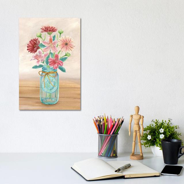 Floral Jar I by Kelsey Wilson - Wrapped Canvas Painting ClassicLiving Size: 30.48cm H x 20.32cm W x 1.905cm D on Productcaster.