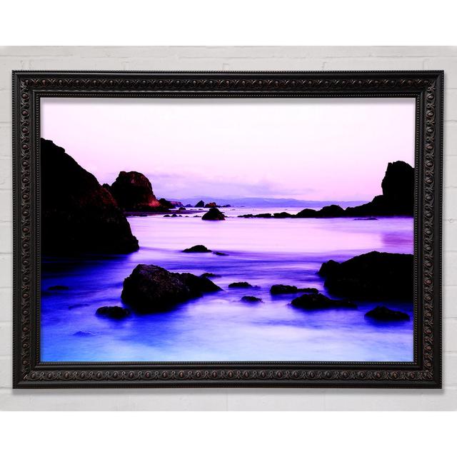 Lilac Blue Ocean Rocks - Single Picture Frame Art Prints Bright Star Size: 42.1cm H x 59.7cm W x 3cm D on Productcaster.