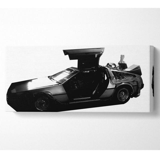 Back To The Future Dolorean - Leinwanddrucke auf Leinwand ModernMoments Größe: 71cm H x 162,5cm B x 10cm T on Productcaster.