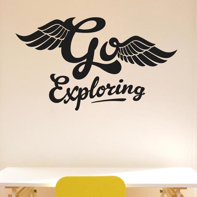 Go Exploring Wall Sticker 17 Stories Size: Large, Colour: Black on Productcaster.