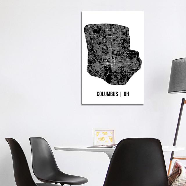 Columbus Map by Mr. City Printing - Wrapped Canvas Print Borough Wharf Size: 45.72cm H x 30.48cm W x 1.91cm D on Productcaster.