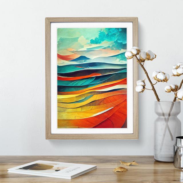 Abstract Mountain Landscape No.3 - Single Picture Frame Print Alpen Home Frame Colour: Oak, Size: 34cm H x 25cm W on Productcaster.