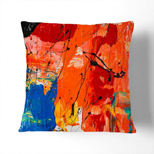 Abstract Art Painting Vol.183 by S.Johnson Cushion with Filling East Urban Home Backing Colour: Stone, Size: 55 x 55 cm on Productcaster.