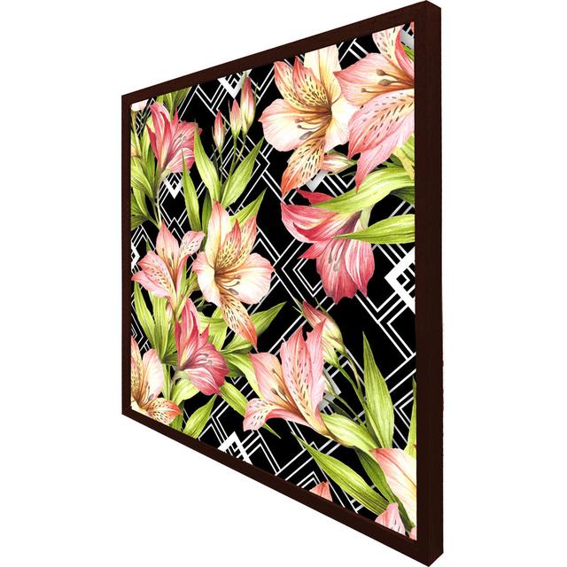 Stefanie Bright Plants On Geometric - Single Picture Frame Print ClassicLiving Frame Colour: Brown Framed, Size: 41cm H x 41cm W x 4cm D on Productcaster.