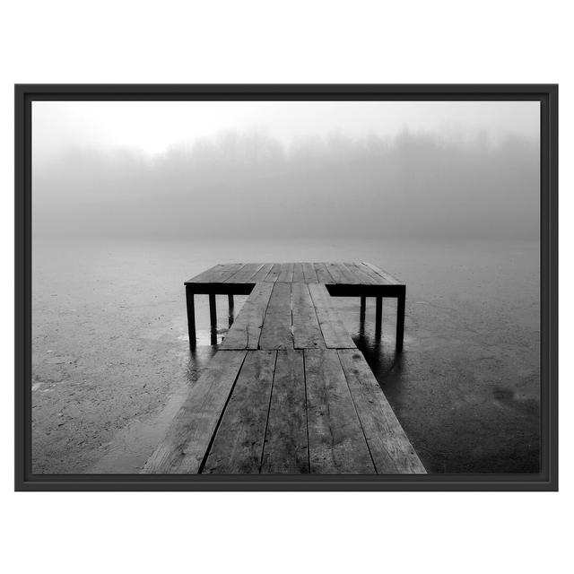 Gerahmtes Wandbild Steg am See Nebel East Urban Home Größe: 60 cm H x 80 cm B on Productcaster.