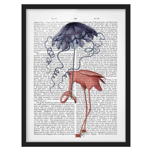 Picture With Frame - Animal Reading - Flamingo With Umbrella - Portrait 4:3 Maturi Size: 40cm H x 30cm W x 2cm D, Frame Option: Black on Productcaster.