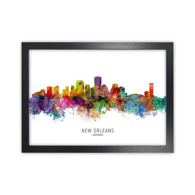 New Orleans Louisiana Skyline by Michael Tompsett - Graphic Art Latitude Run Format: Black Framed, Size: 34cm H x 46cm W x 3cm D on Productcaster.