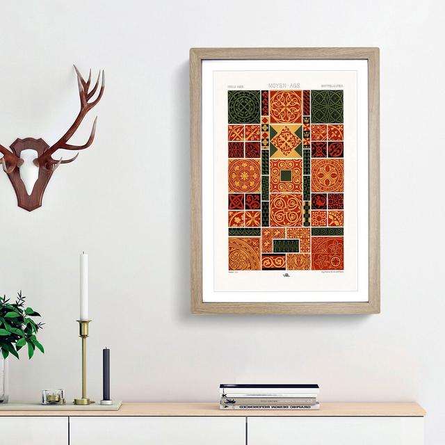 A Middle-Ages Pattern by Albert Racinet - Picture Frame Painting Print East Urban Home Size: 87cm H x 62cm W x 2cm D, Frame Option: Oak Framed on Productcaster.