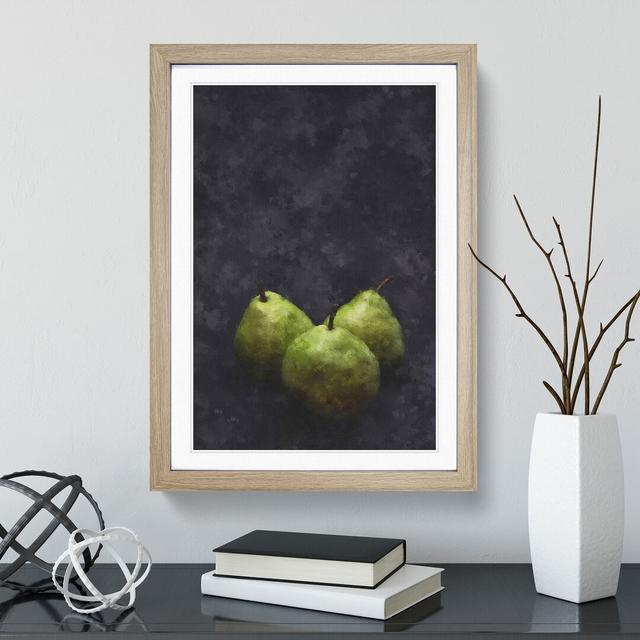 Three Pears - Picture Frame Graphic Art East Urban Home Size: 48cm H x 36cm W x 2cm D, Frame Option: Oak on Productcaster.