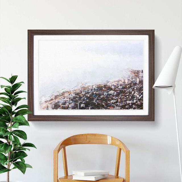 Seascape from Cape Town in Abstract - Picture Frame Graphic Art Print East Urban Home Size: 50cm H x 76cm W x 2cm D, Frame Option: Walnut on Productcaster.